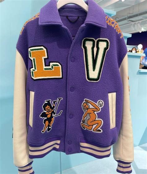 louis vuitton varsity jacket purple|louis vuitton embroidered varsity jacket.